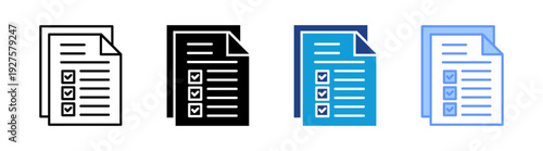 Tasks icon set multiple style collection