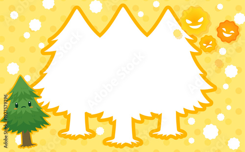 スギの木型のフレーム1_横