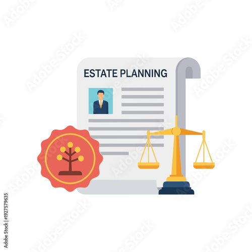 Estate planning icon set
