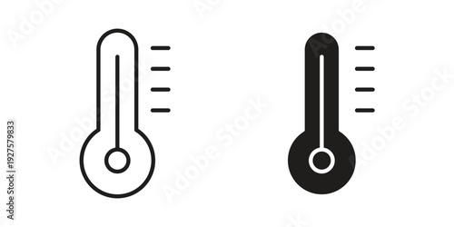 Thermometer half icon vector. EPS 10 editable vector bundle