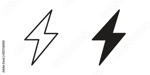 Thunder bolt icon vector. EPS 10 editable vector bundle