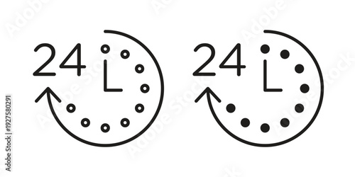 Time twenty four icon vector. EPS 10 editable vector bundle
