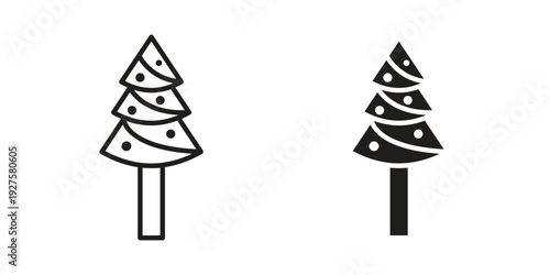 Tree christmas icon vector. EPS 10 editable vector bundle