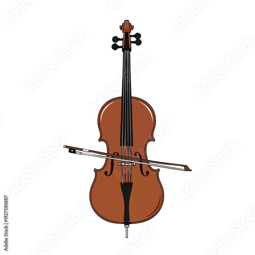 Elegant Acoustic Violin with Bow for Music and Instrumental Performances