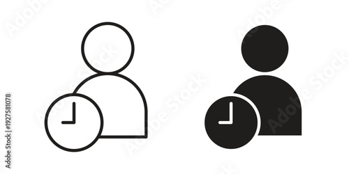 User time icon vector. EPS 10 editable vector bundle