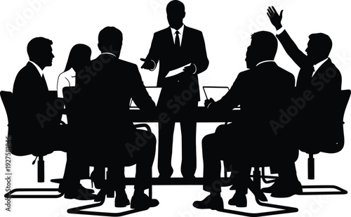 Business meeting silhouette