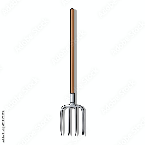 Close up of a Metal Gardening Fork for Planting and Gardening Tasks