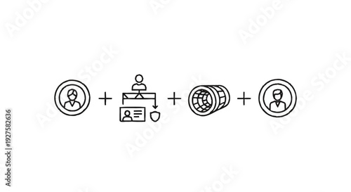 Conceptual Icons Representing Business and Technology Integration.