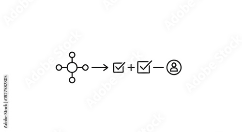 Conceptual diagram illustrating a process flow with icons.