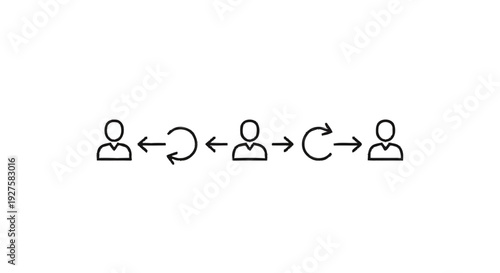 Conceptual diagram illustrating interconnected people and processes.