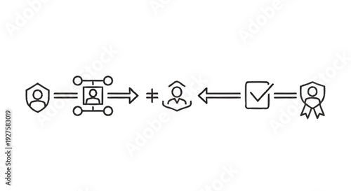 Conceptual diagram illustrating identity verification and authentication process.