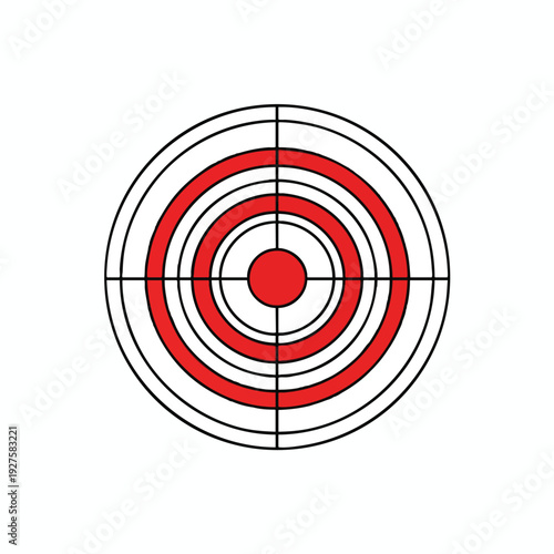 Close Up of a Shooting Target with Red and White Concentric Circles