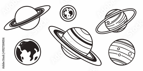 A collection of planets and celestial bodies from our solar system Vector
