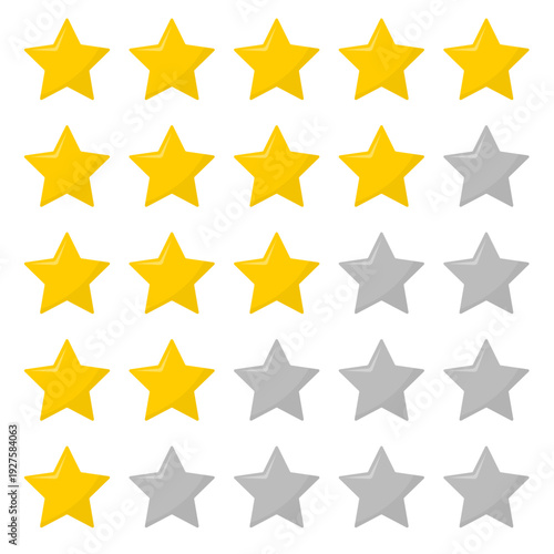 Rating stars, review star points icon svg cut file. Isolated vector illustration.