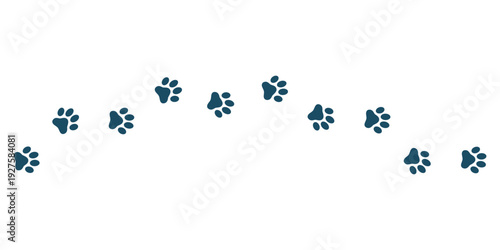 Paw prints track icon svg cut file. Isolated vector illustration.