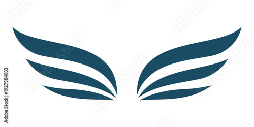 Open wings vintage style icon svg cut file. Isolated vector illustration.