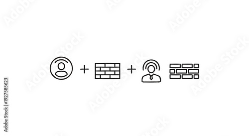 Conceptual Icons Representing Network Security and User Protection.