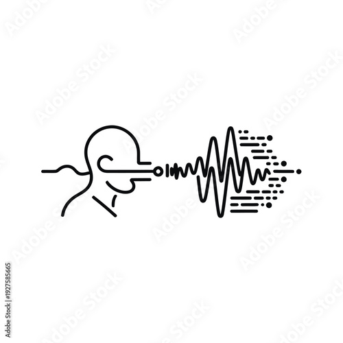 A human head silhouette filled with an electrocardiogram heartbeat waveform