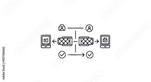 Conceptual Diagram Illustrating Networked Communication and Data Exchange.