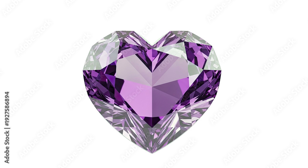 Fototapeta premium Heart-shaped Amethyst Gemstone