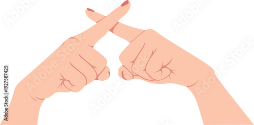 Crossed Fingers Gesture for No or Refusal