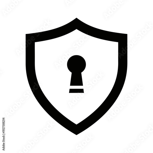 Shield with keyhole security symbol icon.
