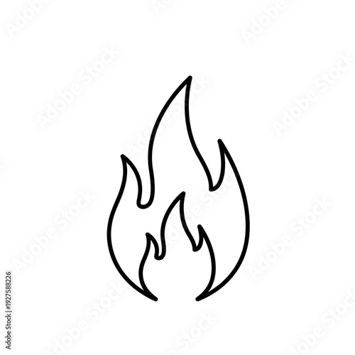 Simple flame icon line drawing.