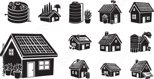 Eco Friendly Home Designs with Solar Panels and Water Tanks