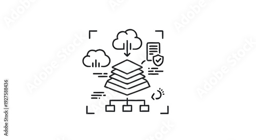 Cloud Data Storage and Network Architecture Diagram.