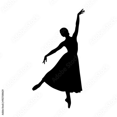 Silhouette of a ballet dancer in graceful pose.