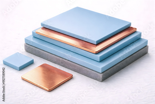 Layered Semiconductor Chip Packaging Concept with Copper Heat Spreader and Blue Ceramic Layers