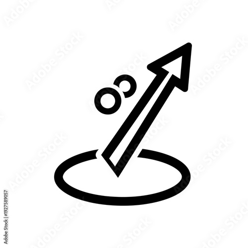 Black and white percent increase arrow.