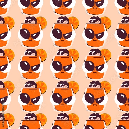 Angry Orange Glass Seamless Pattern Background