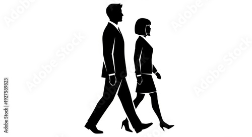 Man and Woman Walking Together.