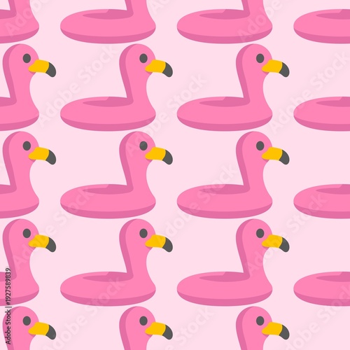 Pink Duck Seamless Pattern Background