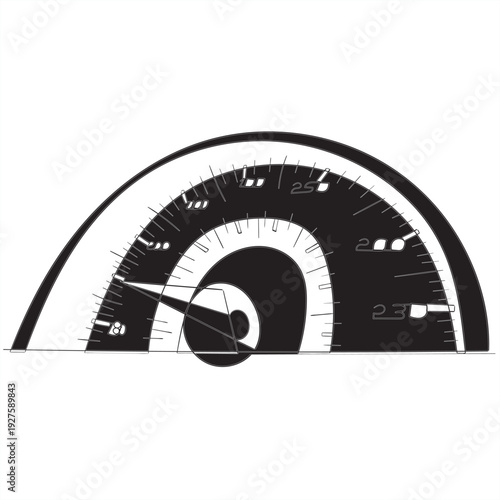 continuous line drawing speedometer illustration