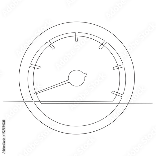 continuous line drawing speedometer illustration