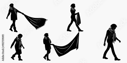 Children playing with a large black sheet in a park on a sunny day Vector