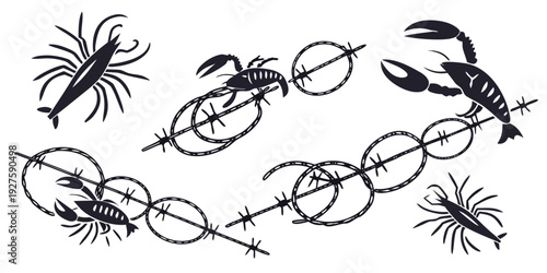 A delightful illustration of various insects showcasing their unique forms and structures. Vector