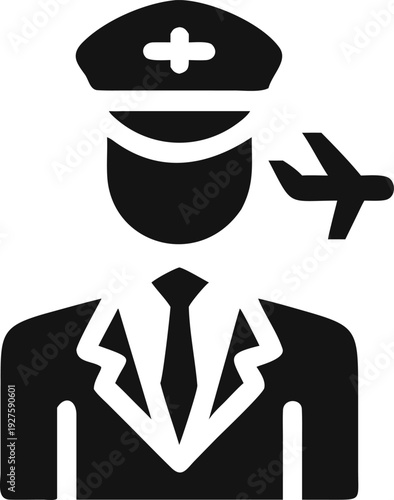 Emergency Medical Services Pilot with Cross Symbol for Air Rescue and Transport