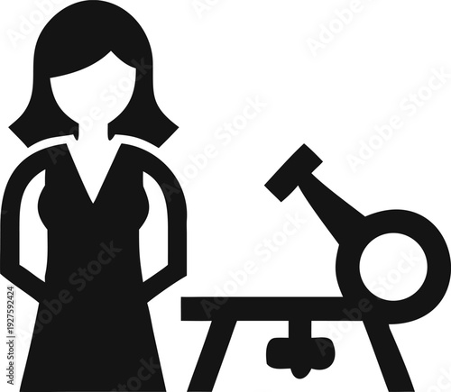 Female fitness enthusiast engaging in a healthy indoor exercise routine with a stationary bike