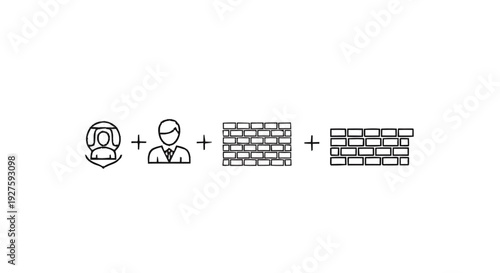 Conceptual image of a person behind a brick wall.