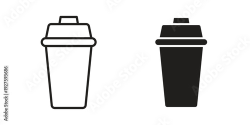 Protein shake icons. Line Illustration Vector Template. Clipart concept illustration