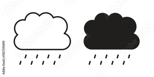 Rain icons. Line Illustration Vector Template. Clipart concept illustration