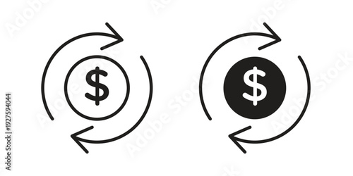 Refund icons. Line Illustration Vector Template. Clipart concept illustration