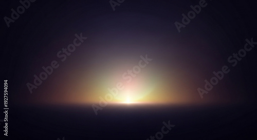 Vibrant glowing light in a dark background with colorful halo effect