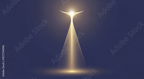 Glowing whisk with radiant light on dark background symbolizing hope and inspiration in kitchen utensils