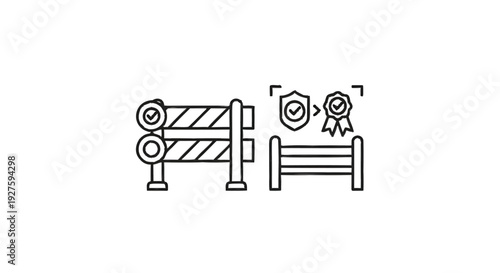 Construction Barrier and Quality Assurance Icons.