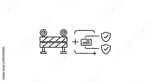 Construction Barrier and Security Check Icons.