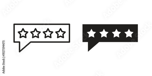 Review icons. Line Illustration Vector Template. Clipart concept illustration